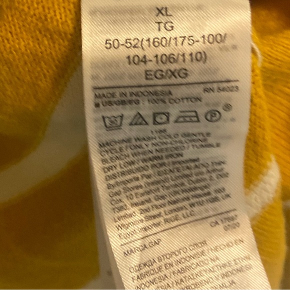 Gap mustard yellow striped casual top xl extra large - Picture 4 of 5